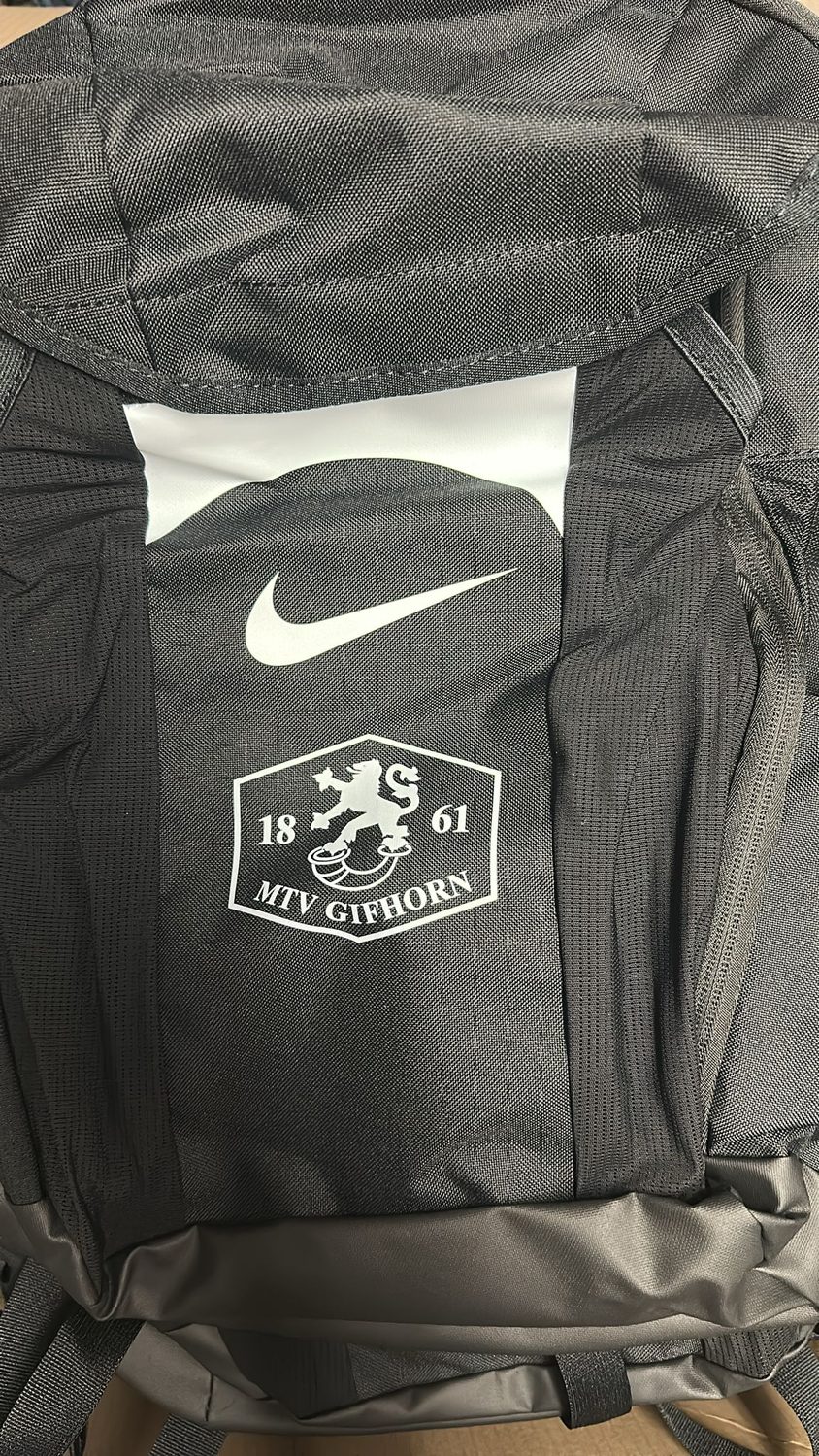 Rucksack mit aufgedrucktem MTV-Gifhorn-Wappen